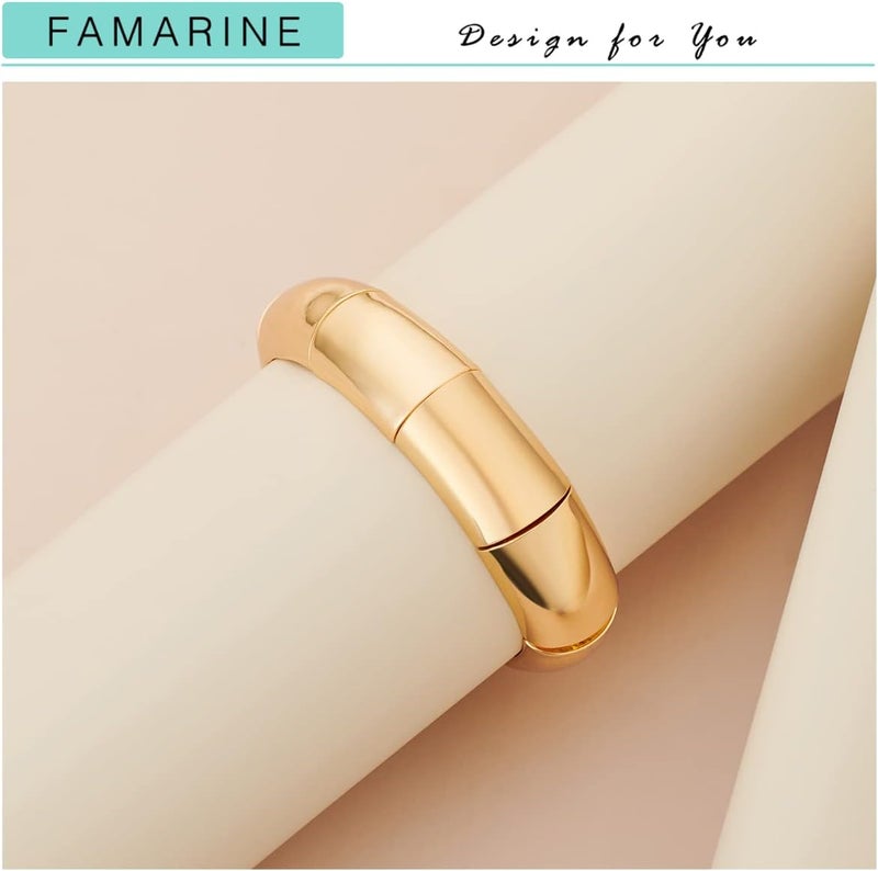FAMARINE سوار سميك من الذهب والفضة للنساء والرجال - Image 4